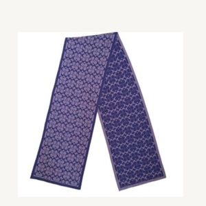 Coach Merino Wool Purple Signature C Logo Reversible Oblong Muffler Scarf